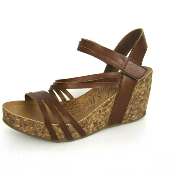 Blowfish Shoes | Blowfish Helm New Cork Wedge Faux Leather 1 Brown | Poshmark